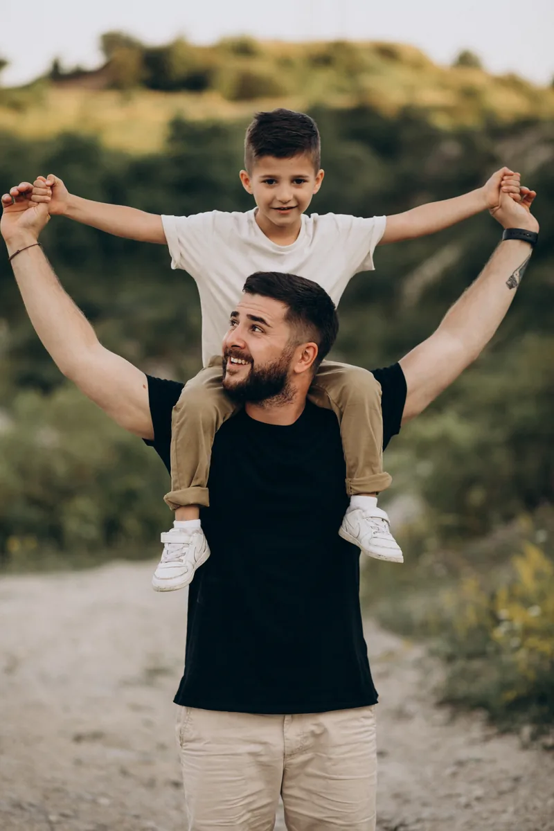 Two children playing happily together